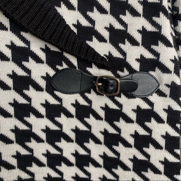 Calvin Klein Black and White Houndstooth Sweater Dress Long Sleeve - Picture 4 of 7